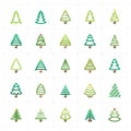 Mini Icon set Ã¢â¬â Christmas tree color icon vector illustration